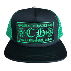Chrome Hearts CH Hollywood Trucker Hat – Black/Green