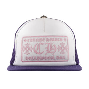 Chrome Hearts CH Hollywood Trucker Hat – Purple/White/Pink