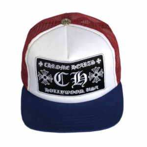 Chrome Hearts CH Hollywood Trucker Hat – Red/White/Blue