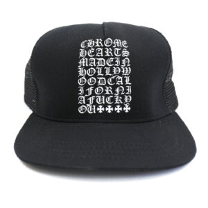 Chrome Hearts Eye Chart Made in Hollywood Trucker Hat – Black